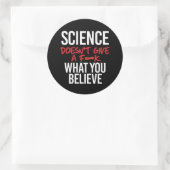 Wetenschap geeft geen f-k ronde sticker (Tas)