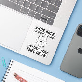 Wetenschap geeft niet om wat je gelooft sticker (Laptop met iPhone)