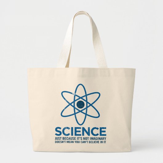 Wetenschap - gewoon omdat het niet denkbeeldig is. grote tote bag (Voorkant)