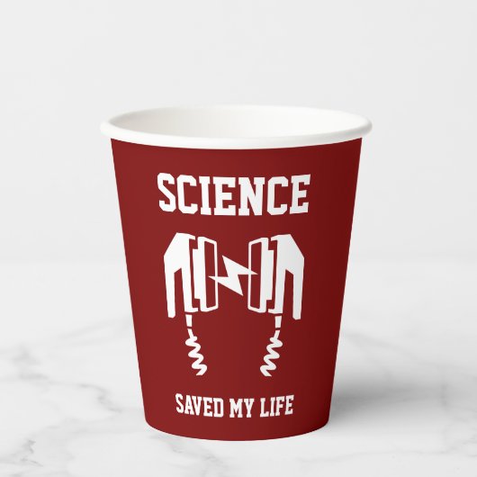 Wetenschap heeft mijn leven gered papieren bekers (Voorkant)