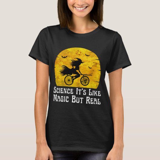 wetenschap het is als magie maar echt t-shirt (Voorkant)