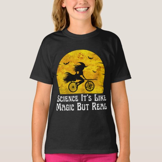 wetenschap het is als magie maar echt t-shirt (Voorkant)