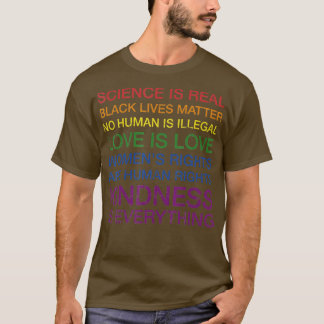 Wetenschap houdt van de mensenrechten in regenboog t-shirt