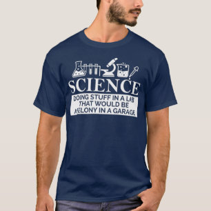 WETENSCHAP in een laboratoriumveld in een garage C T-shirt