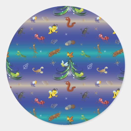 Wetenschap, Insect Bug Lover kerstboom Ronde Sticker (Voorkant)