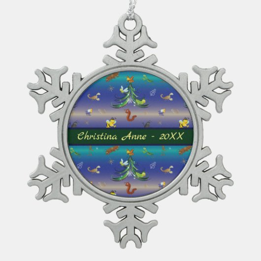 Wetenschap, Insect Bug Lover kerstboom Tin Sneeuwvlok Ornament (Voorkant)