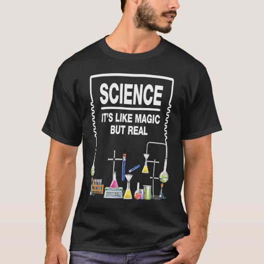 Wetenschap is als magie maar dan echt t-shirt (Voorkant)