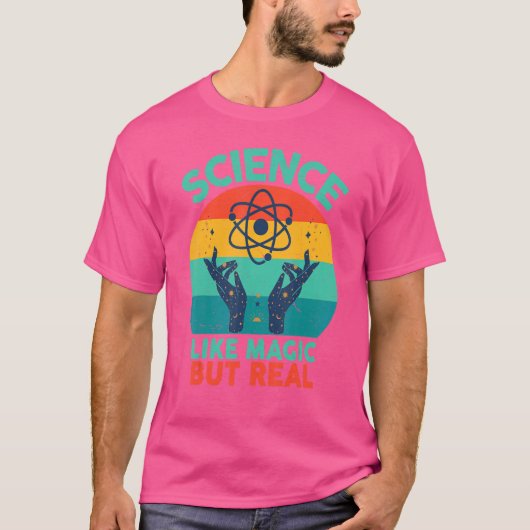 Wetenschap is als magie maar echt t-shirt (Voorkant)