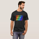 Wetenschap is als magie maar echte regenboog kleur t-shirt (Voorkant volledig)