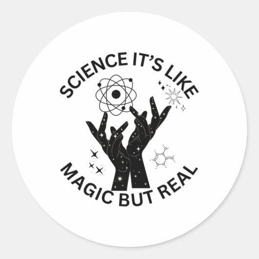 Wetenschap is als magie, maar echte Sticker 1 (Voorkant)