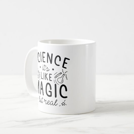 Wetenschap is als Magisch maar Echt Koffiemok (Voorkant links)