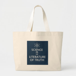Wetenschap is de literatuur van de waarheid grote tote bag