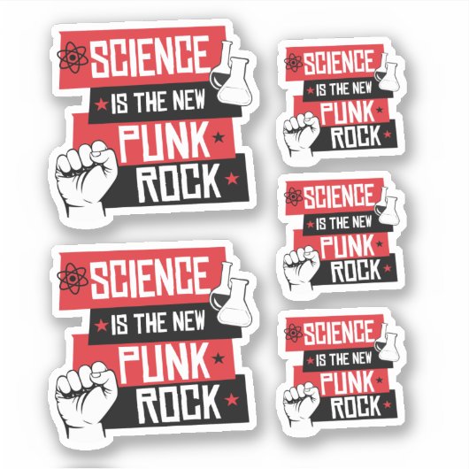 WETENSCHAP IS DE NIEUWE PUNK ROCK STICKER (Voorkant)