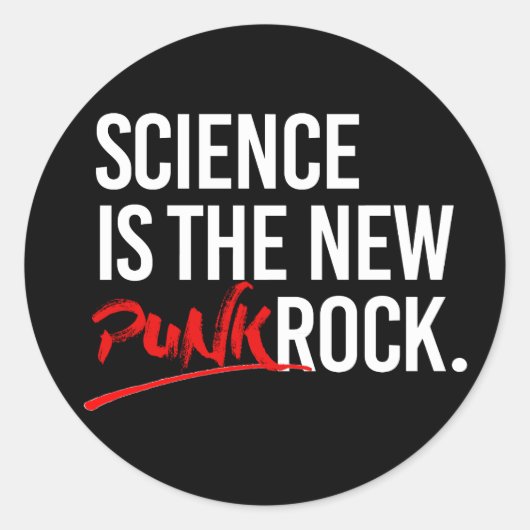 Wetenschap is de nieuwe punk rots ronde sticker (Voorkant)