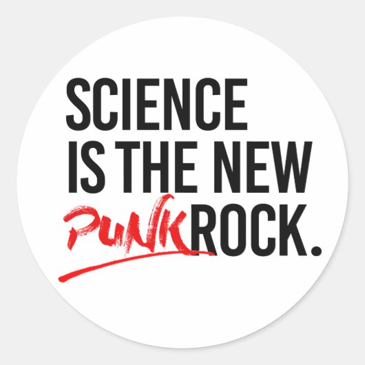 Wetenschap is de nieuwe punk rots ronde sticker (Voorkant)