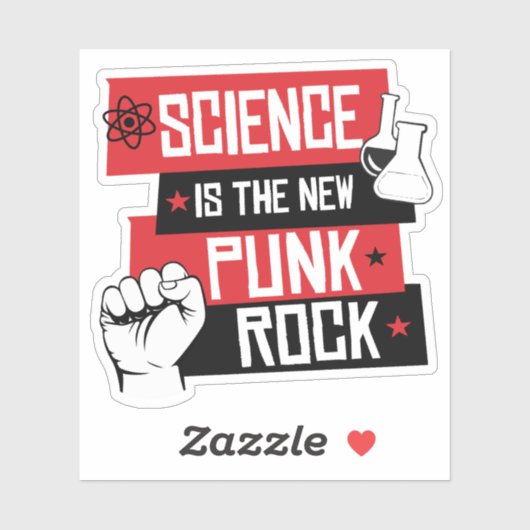 WETENSCHAP IS DE NIEUWE PUNK ROTS STICKER (Vel)