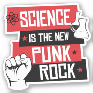 WETENSCHAP IS DE NIEUWE PUNK ROTS STICKER