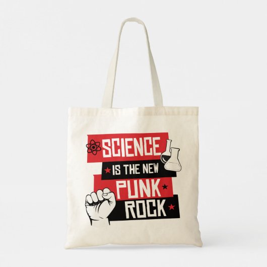 Wetenschap is de nieuwe punk rots tote bag (Achterkant)