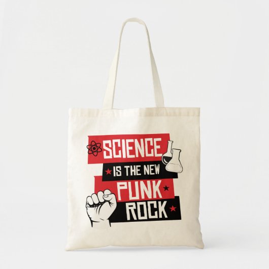 Wetenschap is de nieuwe punk rots tote bag (Voorkant)