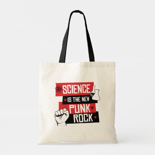 WETENSCHAP IS DE NIEUWE PUNK ROTS TOTE BAG (Achterkant)