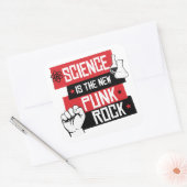 WETENSCHAP IS DE NIEUWE PUNK ROTS VIERKANTE STICKER (Envelop)