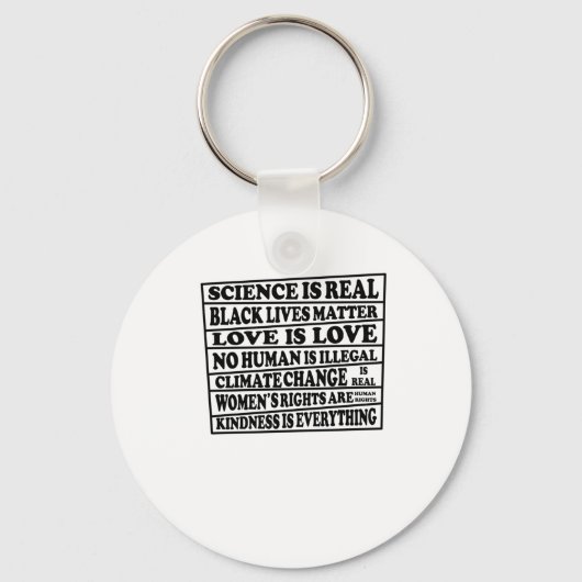 Wetenschap is echt - Black Lives - Liefde is Liefd Sleutelhanger (Voorkant)
