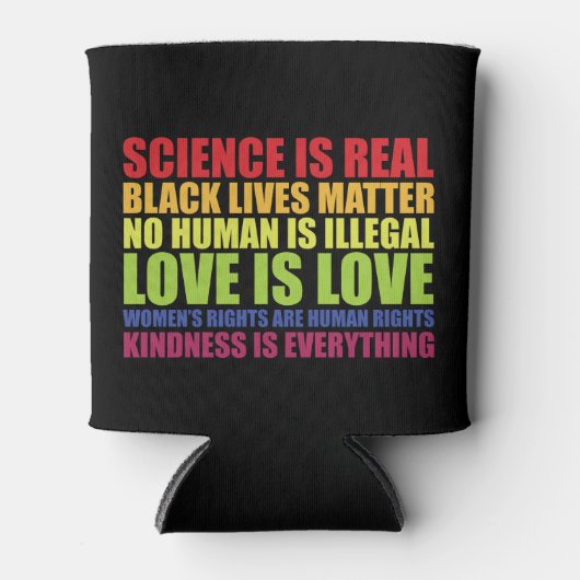 Wetenschap is echt Black Lives Matter LGBT Pride Blikjeskoeler (Voorkant)