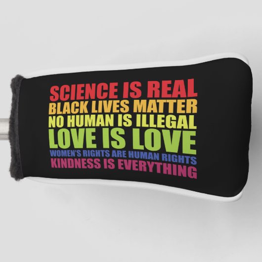 Wetenschap is echt Black Lives Matter LGBT Pride Golfheadcover (Voorkant)