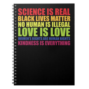 Wetenschap is echt Black Lives Matter LGBT Pride Notitieboek