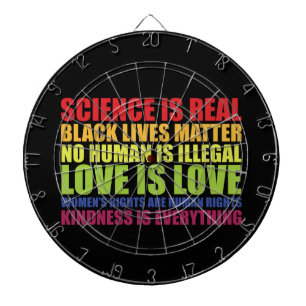 Wetenschap is echt Black Lives Matter LGBT trots Dartbord