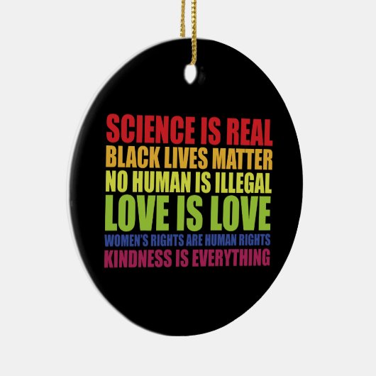Wetenschap is echt een zwarte zaak LGBT Pride Keramisch Ornament (Rechts)