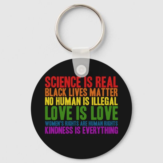 Wetenschap is echt: geen mens is illegale Sleutelh Sleutelhanger (Voorkant)