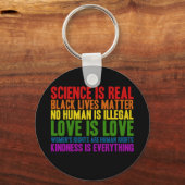 Wetenschap is echt: geen mens is illegale Sleutelh Sleutelhanger (Voorkant)