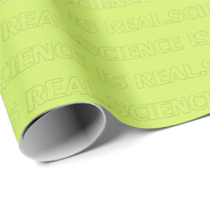 "Wetenschap is echt", groene zwarte gift Cadeaupapier