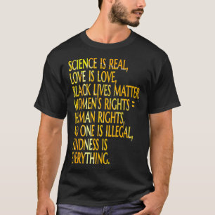 WETENSCHAP IS ECHT ZWART LEEFT ZON SCHIJNT HOOP TR T-SHIRT