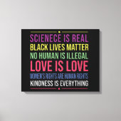 Wetenschap is echt, zwart leven is materie liefde canvas afdruk (Voorkant)