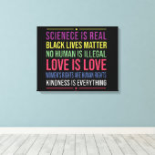 Wetenschap is echt, zwart leven is materie liefde canvas afdruk (Insitu (Houten vloer))