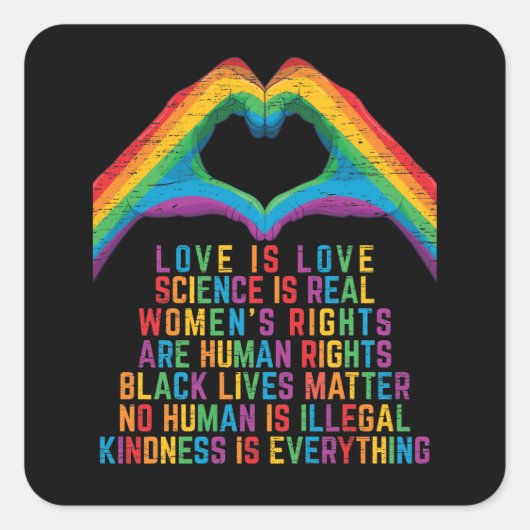 Wetenschap is echt - zwarte levende wezens op het vierkante sticker (Voorkant)