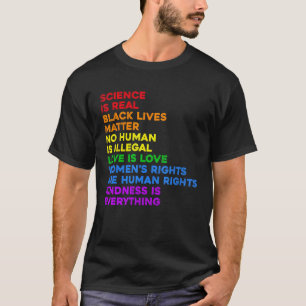wetenschap is echte liefde is liefde vrouwenrechte t-shirt