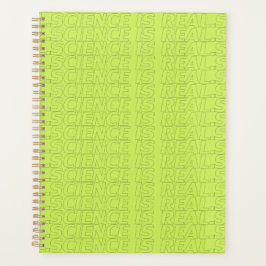 Wetenschap is echte moderne typografie neon groen planner