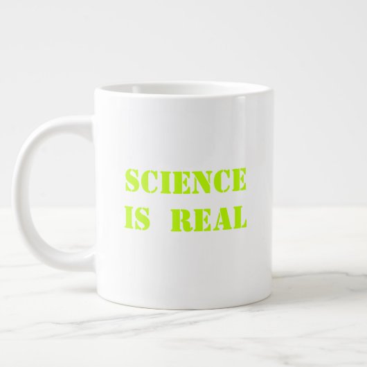 Wetenschap is Echte neon groene moderne typografie Grote Koffiekop (Links)