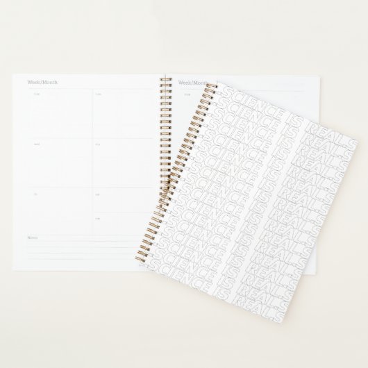 Wetenschap is echte zwart-wit moderne typografie planner (Display)