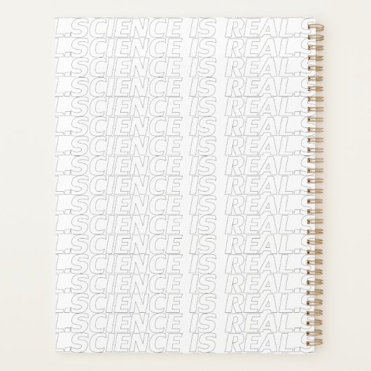Wetenschap is echte zwart-wit moderne typografie planner (Achterkant)