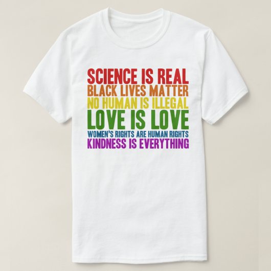 Wetenschap is echte zwarte Live Matter Love Kindne T-shirt (Design voorkant)