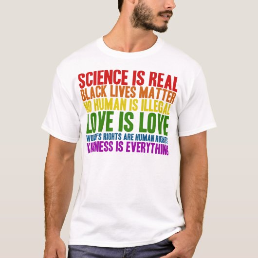 Wetenschap is echte zwarte Live Matter Love Kindne T-shirt (Voorkant)