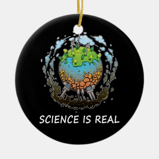 Wetenschap is een echte milieuramp met wereldwijde keramisch ornament (Voorkant)