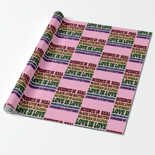 Wetenschap is een echte zwarte levenszaak cadeaupapier (Uitgerold)