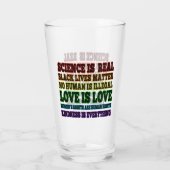 Wetenschap is een echte zwarte levenszaak glas (Achterkant)