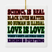 Wetenschap is een echte zwarte levenszaak keramisch ornament (Achterkant)