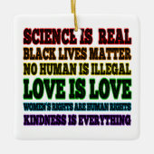 Wetenschap is een echte zwarte levenszaak keramisch ornament (Voorkant)